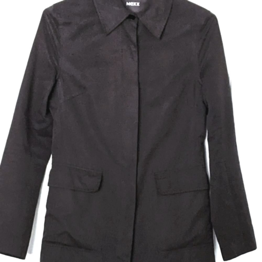Dark Grey, Lightly Lined Buttoned Trench Coat. Sz 2.